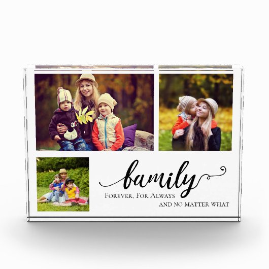 Familie Forever 3 foto collage zoete quote kind (Voorkant)