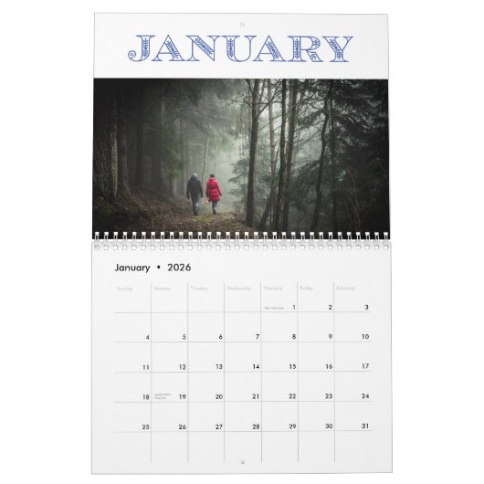 Familie Foto 12 maanden gevouwen Kalender (Jan 2026)