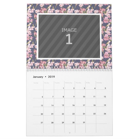 Familie Foto 2023 Kalender Floral Achtergronden (Jan 2019)