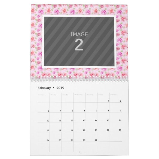 Familie Foto 2023 Kalender Floral Achtergronden (Feb 2019)
