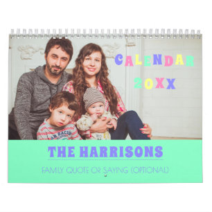 Familie Foto  Aangepast tekstpasta Colors Cal Kalender