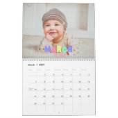 Familie Foto aangepaste tekstpasta-kleuren Kalender (Mar 2027)