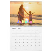 Familie Foto aangepaste tekstpasta-kleuren Kalender (Jan 2027)
