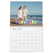 Familie Foto aangepaste tekstpasta-kleuren Kalender (Feb 2027)
