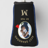 Familie Foto Beste Grootvader Hart Custom Monogram Golfheadcover (Draai 90)