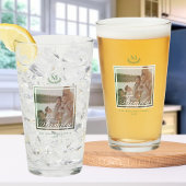 Familie Foto bier Glas tumbler Monogram Krans