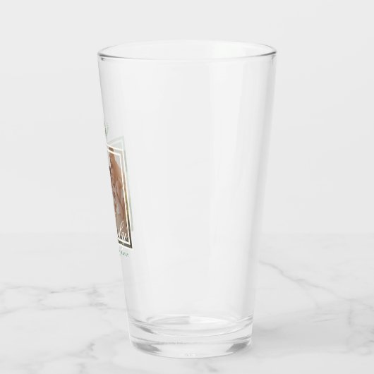 Familie Foto bier Glas tumbler Monogram Krans (Links)