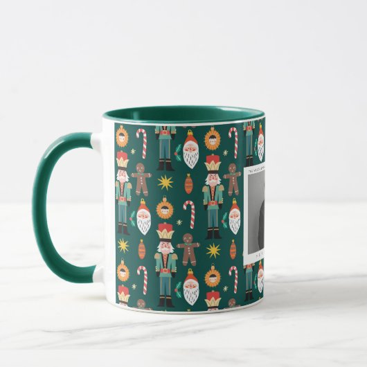 Familie Foto cadeau Gekleurde Noel Kerstmis Mok (Links)