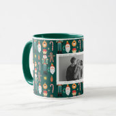 Familie Foto cadeau Gekleurde Noel Kerstmis Mok (Voorkant links)