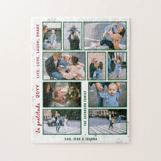 Familie Foto Collage 10 Afbeeldingen Wit Gepersona Legpuzzel (Verticaal)