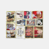 Familie Foto Collage 11 Afbeelding Marmer Gold Eas Fleece Deken (Voorkant (Horizontaal))