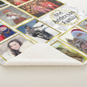 Familie Foto Collage 11 Afbeeldingen Marble Gold E Sherpa Deken (3/4)