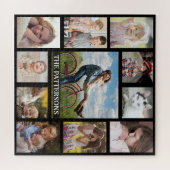 Familie Foto Collage 11 Afbeeldingen Naam Square B Legpuzzel (Horizontaal)