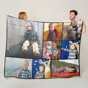 Familie Foto Collage 12 Square Instagram Foto's Fleece Deken