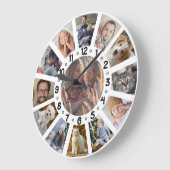 Familie Foto Collage 13 Pics met Numbers Easy Grote Klok (Hoek)