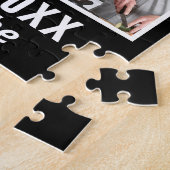 Familie Foto Collage 15 Aangepast zwart-wit vierka Legpuzzel (Zijkant)