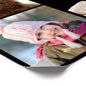 Familie Foto Collage 15 Afbeeldingen + Naam Black  Poster (Hoek)