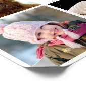Familie Foto Collage 15 Afbeeldingen + Naam Gray W Poster (Hoek)