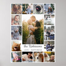 Familie Foto Collage 15 Afbeeldingen + Naam Gray W