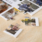 Familie Foto Collage 15 Afbeeldingen + Naam Wit Ge Legpuzzel (Zijkant)