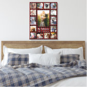 Familie Foto Collage 15 + Naam Red Buffalo Pset Canvas Afdruk (Insitu (Slaapkamer))