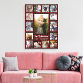 Familie Foto Collage 15 + Naam Red Buffalo Pset Canvas Afdruk (Insitu (Woonkamer))
