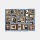 Familie Foto Collage 17 Afbeeldingen Fancy Lijsten Fleece Deken (Voorkant (Horizontaal))