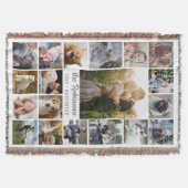 Familie Foto Collage 19 Afbeeldingen + Naam Gray W Deken (Voorkant)