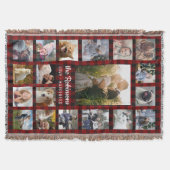 Familie Foto Collage 19 + Naam Red Buffalo Pset Deken (Voorkant)