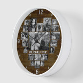 Familie Foto Collage 20 B&W Heart Pics + Name Wood (Hoek)
