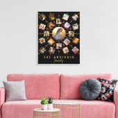 Familie Foto Collage 21 Afbeeldingen Black Gold + Canvas Afdruk (Insitu (Woonkamer))