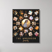 Familie Foto Collage 21 Afbeeldingen Black Gold + Canvas Afdruk (Voorkant)