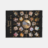 Familie Foto Collage 21 Afbeeldingen Black Gold + Fleece Deken (Voorkant (Horizontaal))