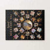 Familie Foto Collage 21 Afbeeldingen Black Gold +  Legpuzzel (Horizontaal)