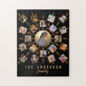 Familie Foto Collage 21 Afbeeldingen Black Gold +  Legpuzzel (Verticaal)