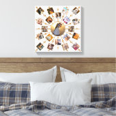 Familie Foto Collage 21 Afbeeldingen White Gold Canvas Afdruk (Insitu (Slaapkamer))