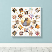 Familie Foto Collage 21 Afbeeldingen White Gold Canvas Afdruk (Insitu (Houten vloer))