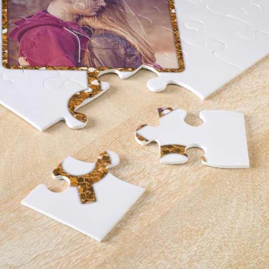 Familie Foto Collage 21 Afbeeldingen  White Gold Legpuzzel (Zijkant)