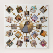 Familie Foto Collage 21 Afbeeldingen  White Gold Legpuzzel (Verticaal)