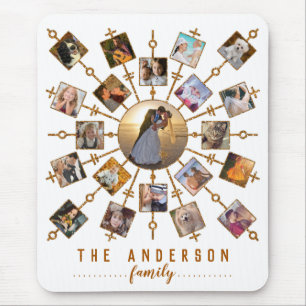 Familie Foto Collage 21 Afbeeldingen White Gold +  Muismat