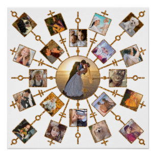 Familie Foto Collage 21 Afbeeldingen  White Gold Perfect Poster