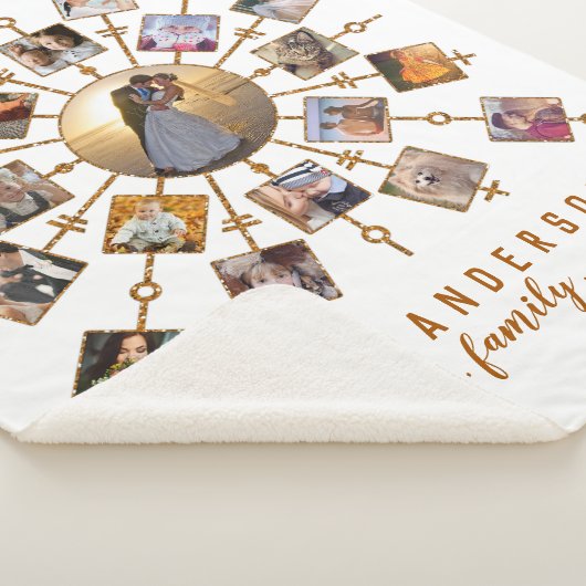 Familie Foto Collage 21 Afbeeldingen White Gold +  Sherpa Deken (3/4)
