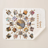 Familie Foto Collage 21 Afbeeldingen White Gold +  Sherpa Deken (Voorkant (horizontaal))