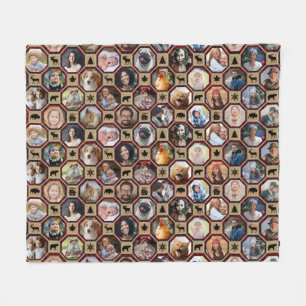 Familie Foto Collage 28 Red Buffalo Play Quilt Fleece Deken