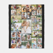 Familie Foto Collage 31 Afbeelding Black Fleece Deken (Voorkant)
