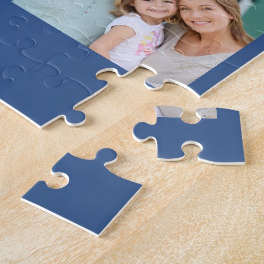 Familie Foto Collage 31 Afbeelding Blue Legpuzzel (Zijkant)