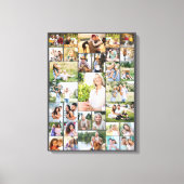 Familie Foto Collage 31 Afbeelding Dark Gray Canvas Afdruk (Voorkant)