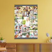 Familie Foto Collage 31 Afbeelding Dark Gray Tall Canvas Afdruk (Insitu (Woonkamer))