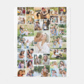 Familie Foto Collage 31 Afbeelding White Fleece Deken (Voorkant)