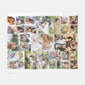 Familie Foto Collage 31 Afbeelding White Fleece Deken (Voorkant (Horizontaal))